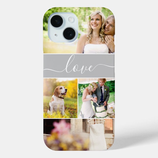 Multiple photos love script newlywed bride custom Case-Mate iPhone case (Back)
