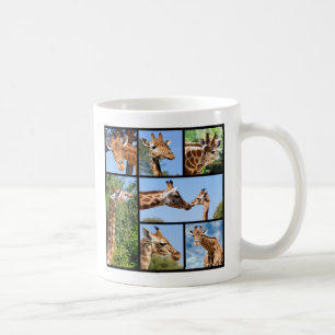 Multiple photos of giraffes coffee mug
