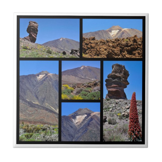 Multiple photos of Mount Teide at Tenerife Tile (Front)