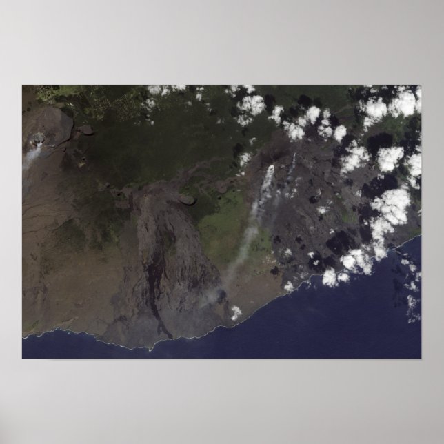 Multiple plumes blow toward the south-southwest poster (Front)