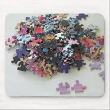 Multiple puzzle colorful puzzle pieces mouse pad