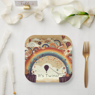 Multiple Rainbow Baby Shower Paper Plates