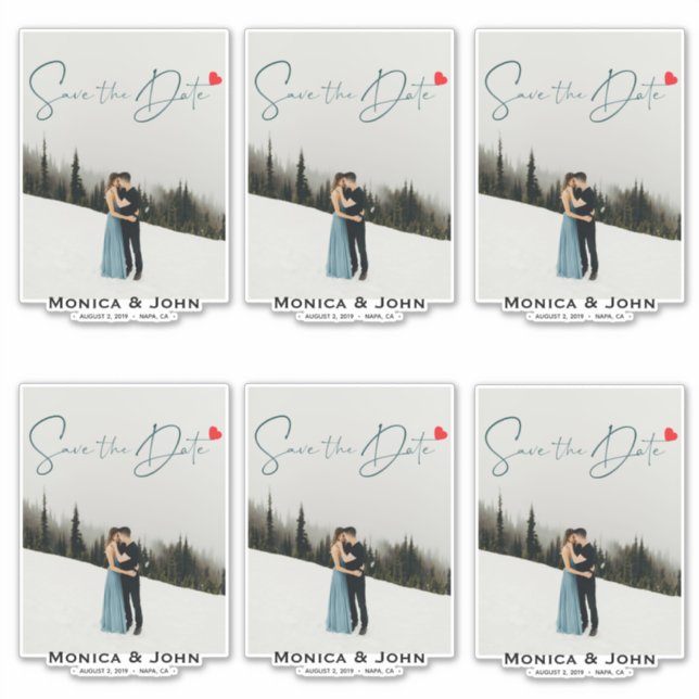 Multiple Save the Date Photo Personalized Sticker (Front)
