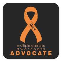 Multiple Sclerosis Advocate Black Square Sticker