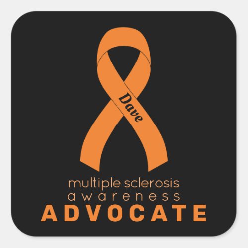 Multiple Sclerosis Advocate Black Square Sticker