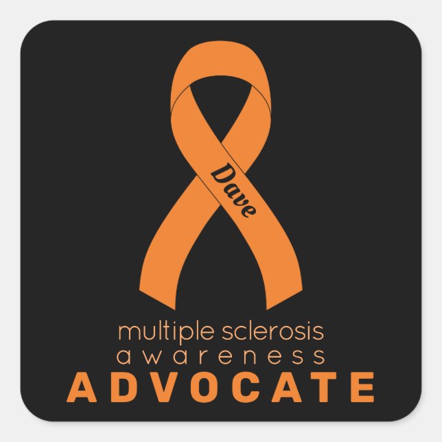Multiple Sclerosis Advocate Black Square Sticker (Front)