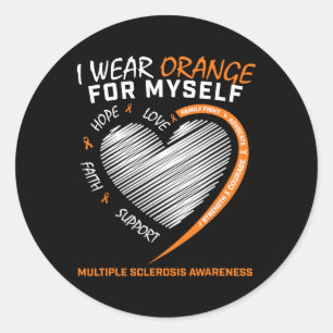 Multiple Sclerosis Apparel Women Men Ms Awareness Classic Round Sticker