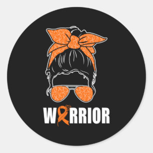 Multiple Sclerosis Awareness A Messy Bun Ms Warrio Classic Round Sticker