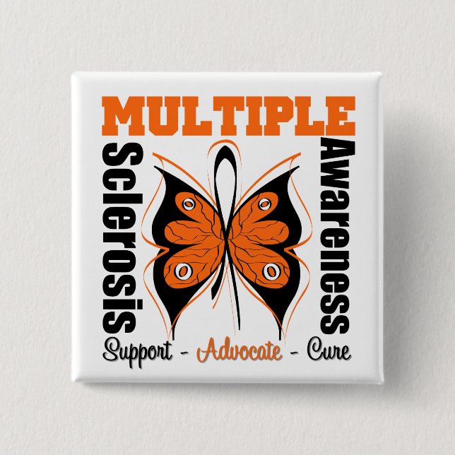 Multiple Sclerosis Awareness Butterfly Button (Front)