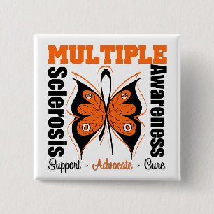 Multiple Sclerosis Awareness Butterfly Button