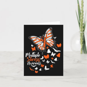Multiple Sclerosis Awareness Butterfly Orange Ribb Card