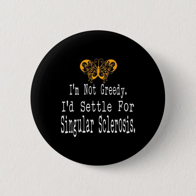 Multiple Sclerosis Awareness Butterfly Support Gif Button (Front)