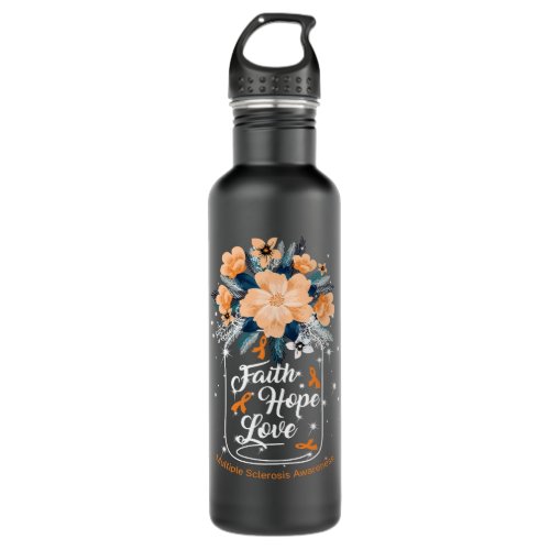 Multiple Sclerosis Awareness Faith Hope Love For M Stainless Steel Water Bottle