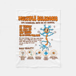 Multiple Sclerosis Awareness Gets On My Nerves Ms  Fleece Blanket