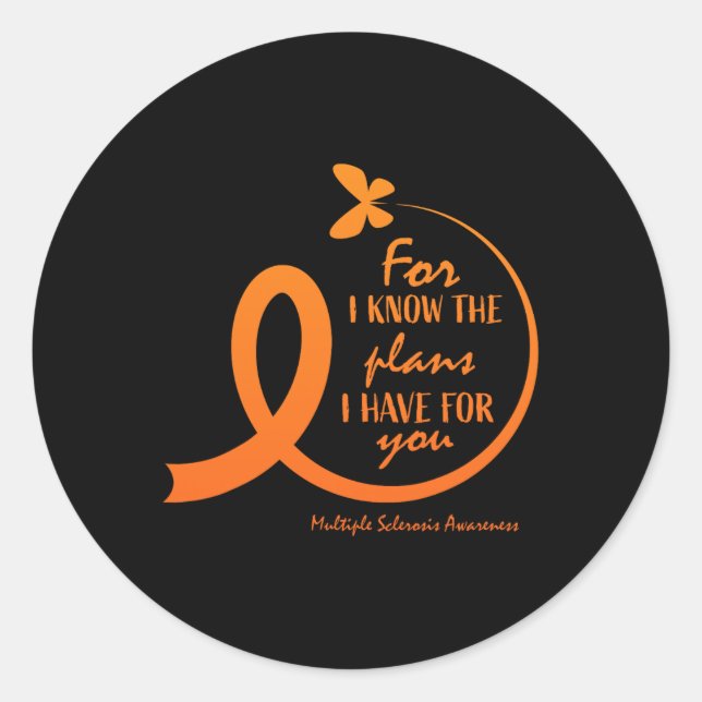 Multiple Sclerosis Awareness Gift Christian Bible  Classic Round Sticker (Front)