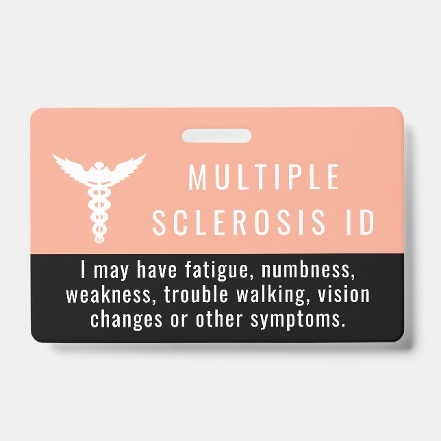 Multiple Sclerosis Awareness ID patience pvc badge (Front)