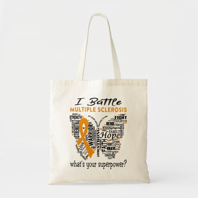 Multiple Sclerosis Awareness Month Ribbon Gifts Tote Bag (Front)