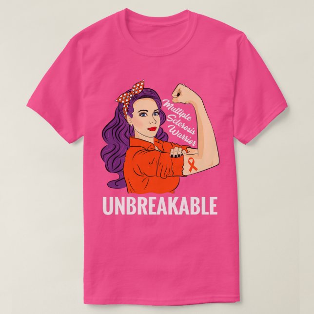 Multiple Sclerosis Awareness MS Warrior Unbreakabl T-Shirt (Design Front)