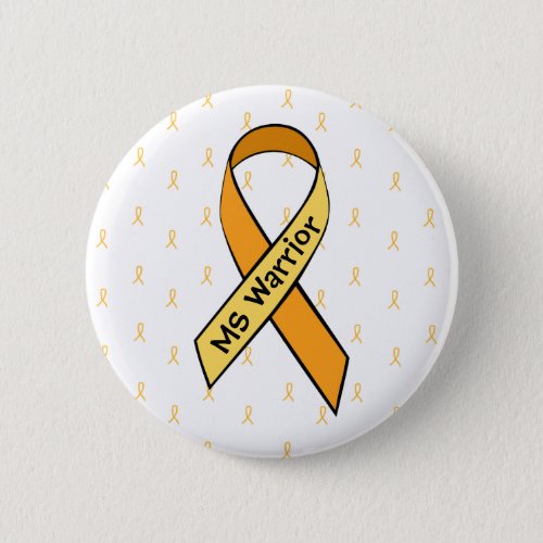 Multiple Sclerosis Awareness Orange Ribbon Button