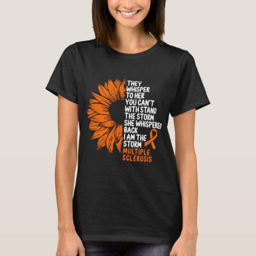 Multiple Sclerosis Awareness Orange Ribbon Storm T_Shirt