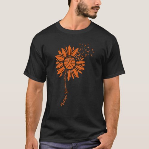 Multiple Sclerosis Awareness Orange Sunflower MS W T_Shirt