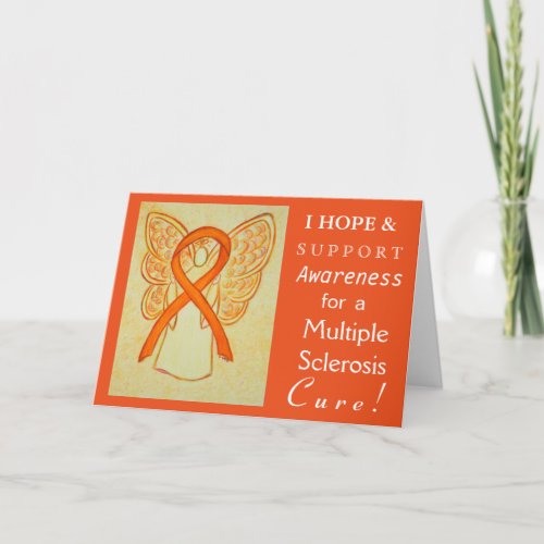 Multiple Sclerosis Awareness Ribbon Angel MS Card