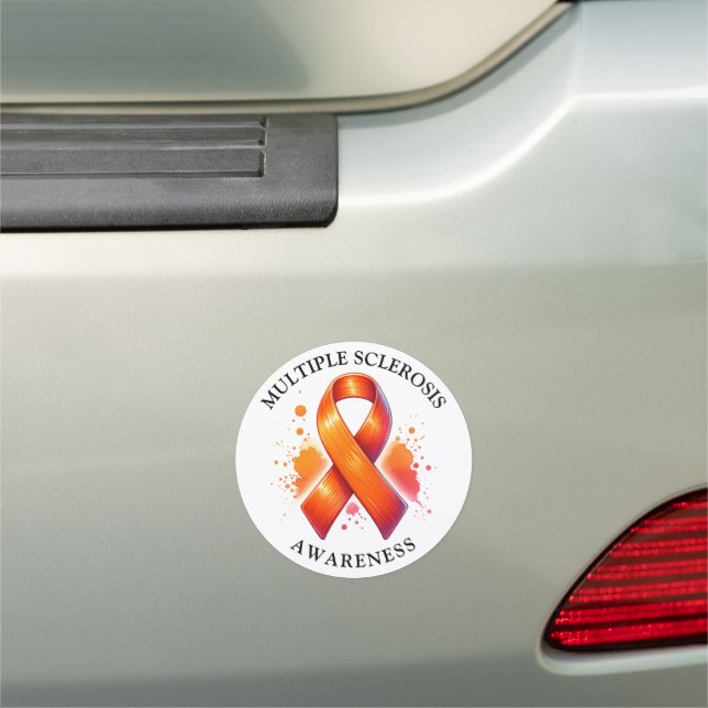 Multiple Sclerosis Awareness Ribbon Car Magnet (In Situ)