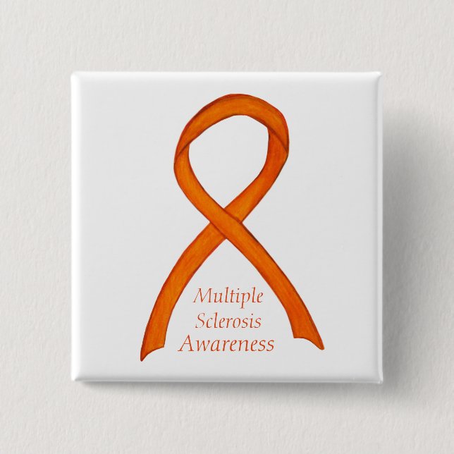 Multiple Sclerosis Awareness Ribbon Custom Pins (Front)