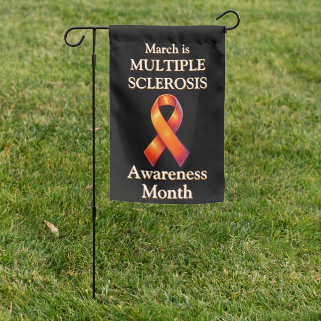 Multiple Sclerosis Awareness Ribbon Garden Flag (In SItu)