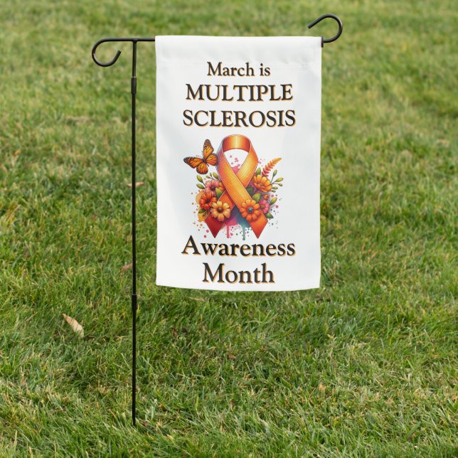 Multiple Sclerosis Awareness Ribbon Garden Flag (In SItu)