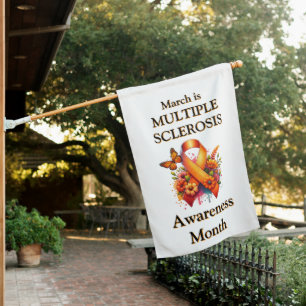 Multiple Sclerosis Awareness Ribbon House Flag
