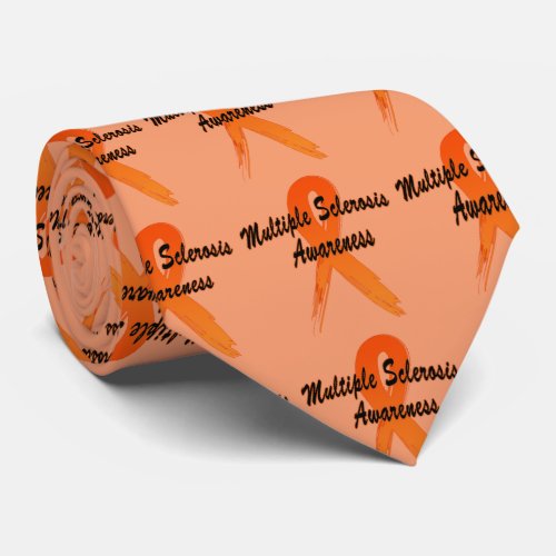 Multiple Sclerosis Awareness Ribbon of Hope Neck Tie