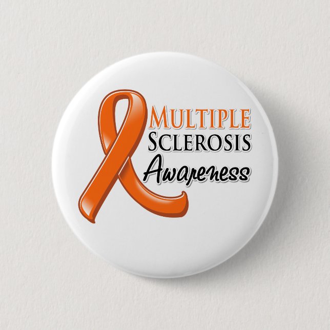 Multiple Sclerosis Awareness Ribbon Pinback Button (Front)