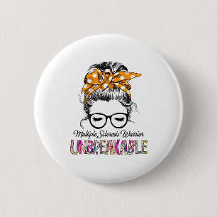 Multiple Sclerosis Awareness Ribbon Support Gifts Button