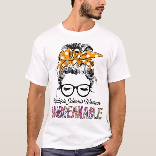 Multiple Sclerosis Awareness Ribbon Support Gifts T-Shirt (Front)