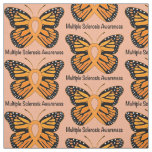 Multiple Sclerosis Awareness Ribbon with Butterfly Fabric