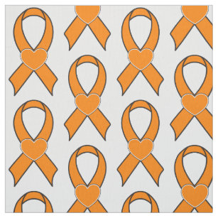 Multiple Sclerosis Awareness Ribbon with Heart Fabric