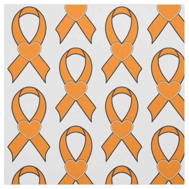 Multiple Sclerosis Awareness Ribbon with Butterfly Fabric | Zazzle