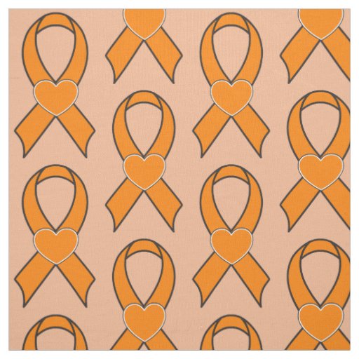 Multiple Sclerosis Awareness Ribbon with Heart Fabric