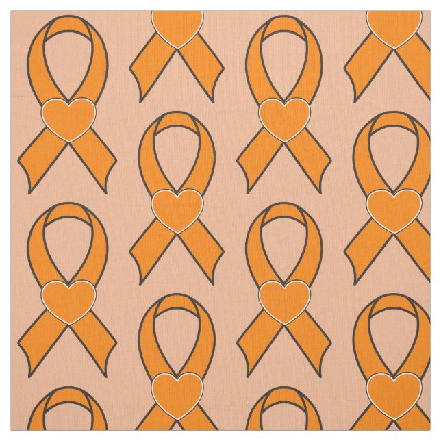 Multiple Sclerosis Awareness Ribbon with Heart Fabric (Swatch)