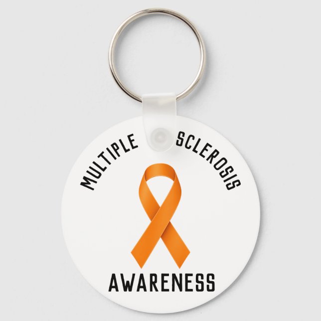 Multiple Sclerosis Awareness Round Car Magnet  Keychain (Front)