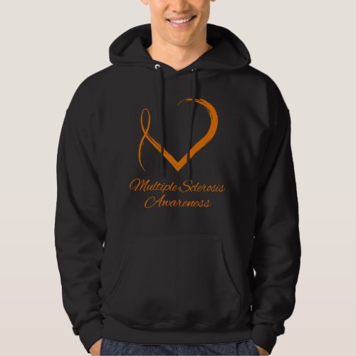 Multiple Sclerosis Awareness Stylish Ribbon Heart  Hoodie