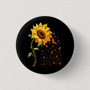 Multiple Sclerosis Awareness Sunflower MS Awarenes Button