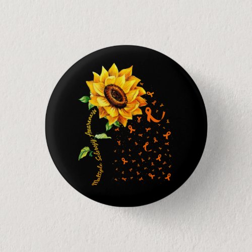 Multiple Sclerosis Awareness Sunflower MS Awarenes Button