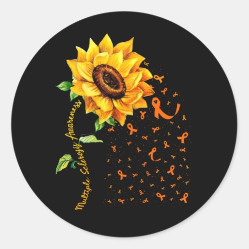 Multiple Sclerosis Awareness Sunflower MS Awarenes Classic Round Sticker