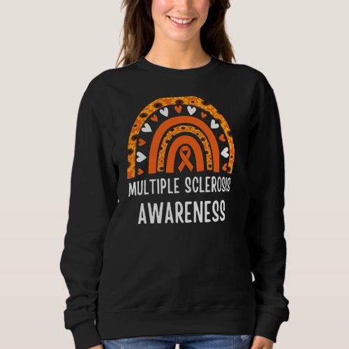Multiple Sclerosis Awareness Sunflower Rainbow Ms  Sweatshirt