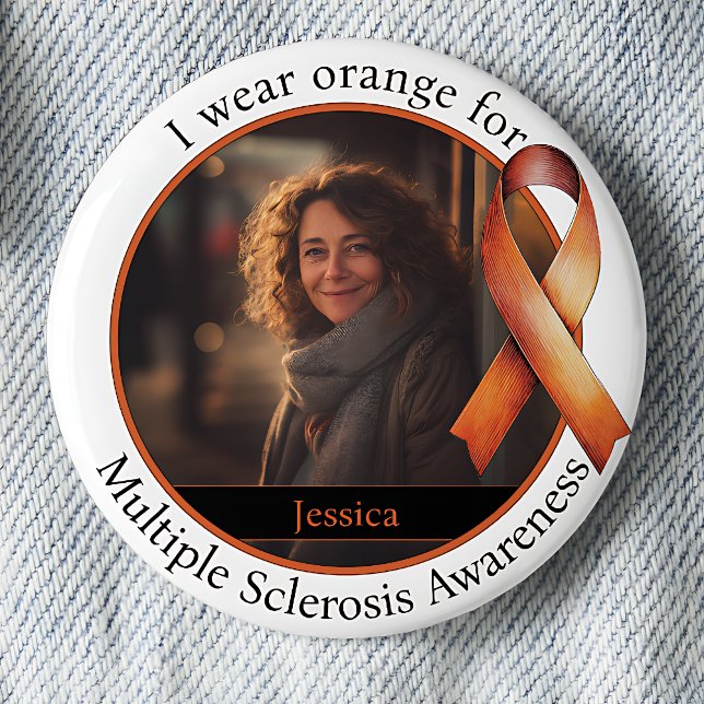 Multiple Sclerosis Awareness Wear Orange for Photo Button (Creator Uploaded)