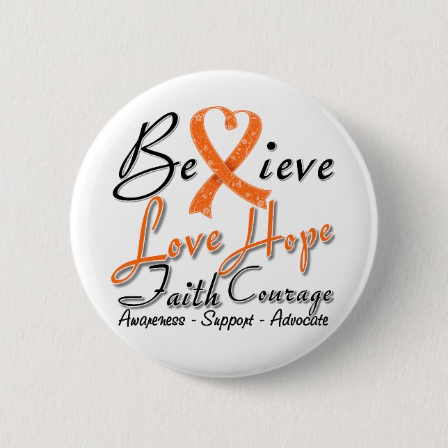 Multiple Sclerosis Believe Heart Collage Button (Front)