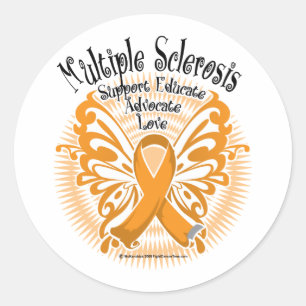 Multiple Sclerosis Butterfly 3 Classic Round Sticker