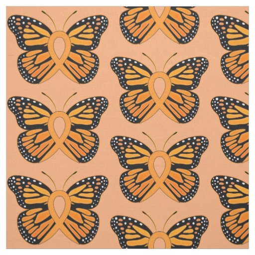 Multiple Sclerosis Butterfly Awareness Ribbon Fabric